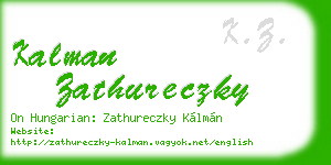 kalman zathureczky business card